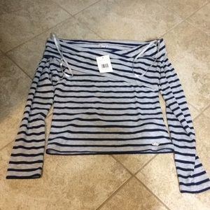 Brand new Guess off the shoulder stripped shirt